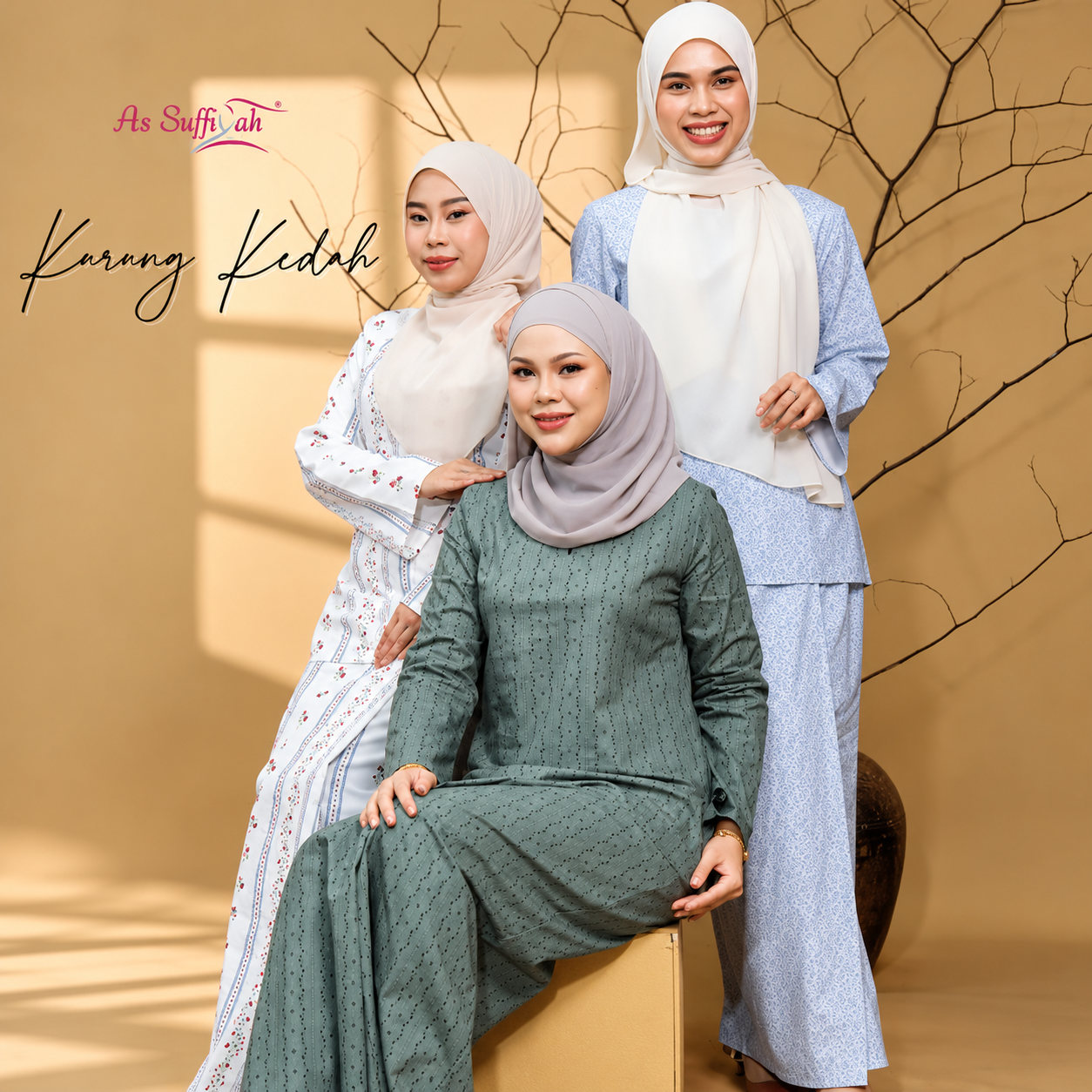 AS SUFFIYAH KURUNG KEDAH FLORAL ENGLISH COTTON